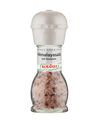 Kotányi Himalayasalz mit Tomaten in der Mühle