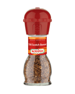 Chili Scotch Bonnet in der Mühle
