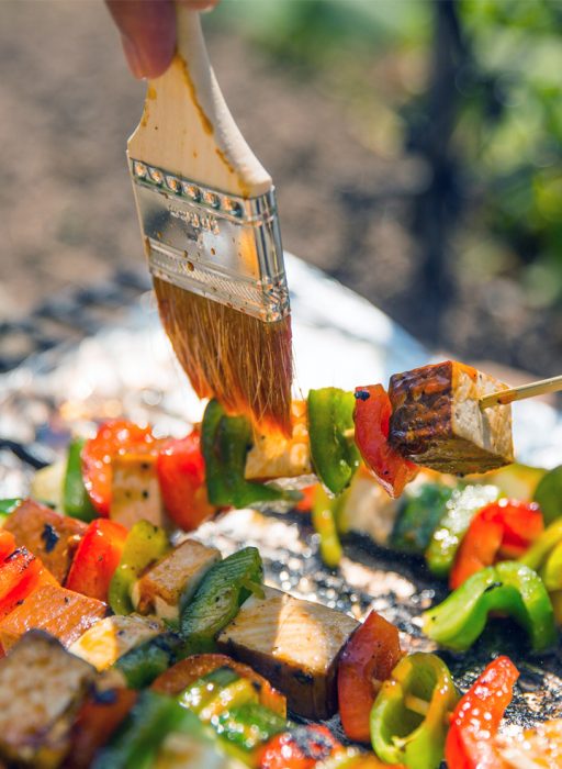 Vegan Grillen mit Gemüse Tofu Spießen