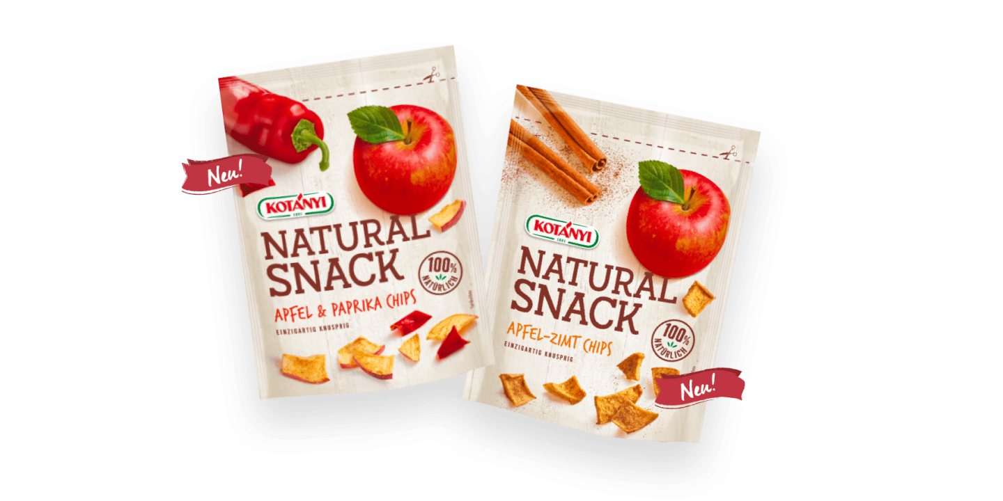 Natural Snack mit Apfel-Zimt oder Apfel und Paprika