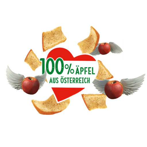 Die Kotányi Apfel Chips sind zu 100% mit Äpfeln aus Österreich gemacht.