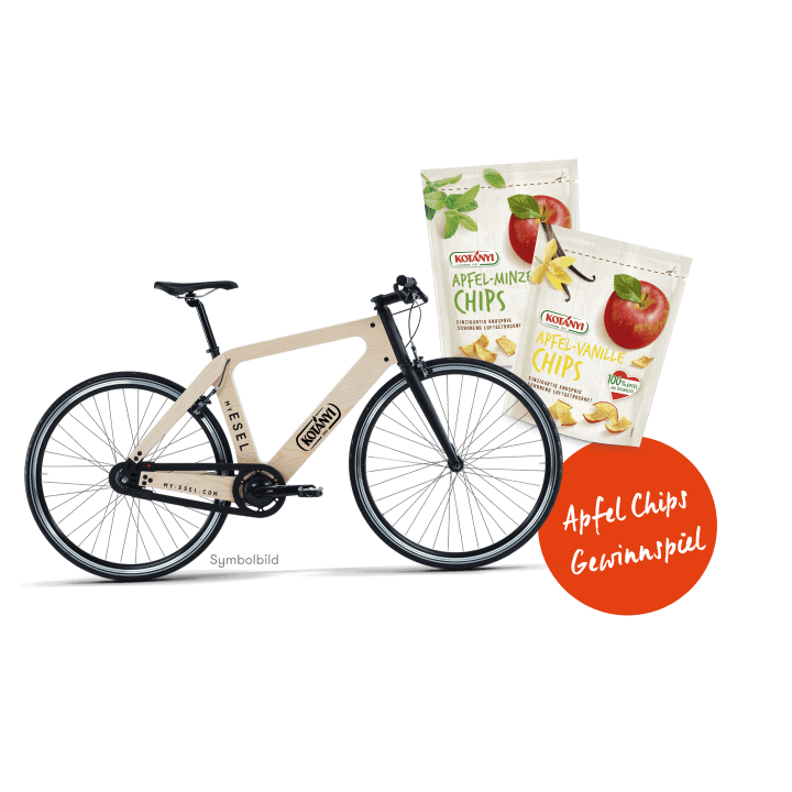 Gewinne jetzt ein My Esel Fahrrad und Kotányi Apfel Chips für deinen nächsten Ausflug