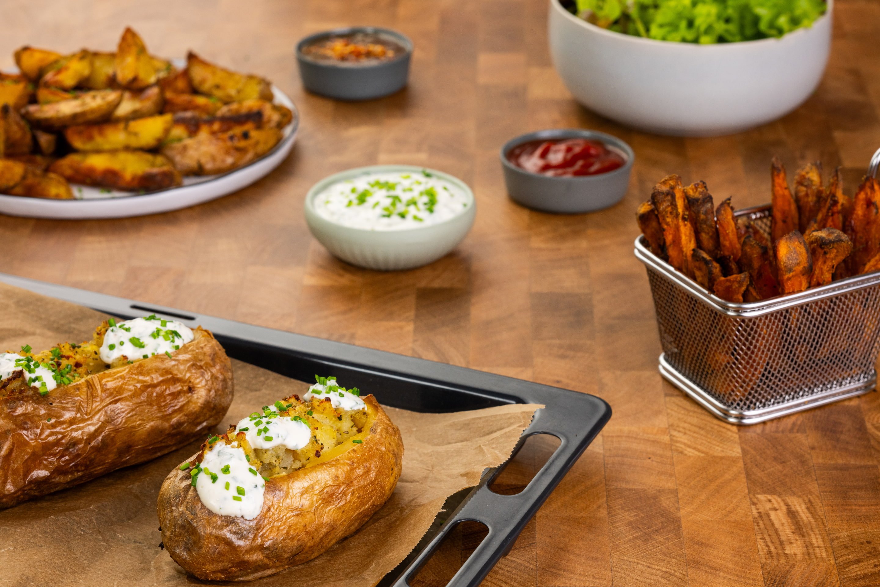 Baked Potatoes Mit Kräuterdip Landing Page Min